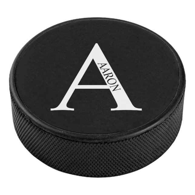 Personalisiertes Monogramm und Name Eishockey Puck (3/4)