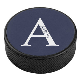 Personalisiertes Monogramm und Name Eishockey Puck