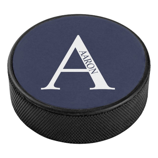 Personalisiertes Monogramm und Name Eishockey Puck (3/4)
