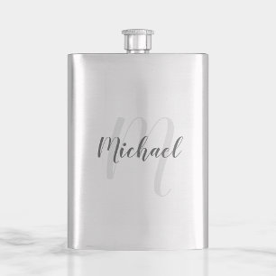 Personalisiertes Monogramm und Name Flachmann