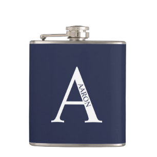 Personalisiertes Monogramm und Name Flask Flachmann