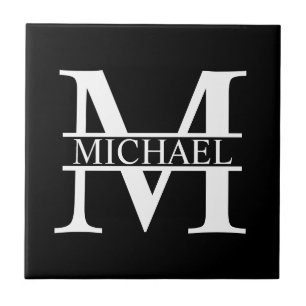 Personalisiertes Monogramm und Name Fliese