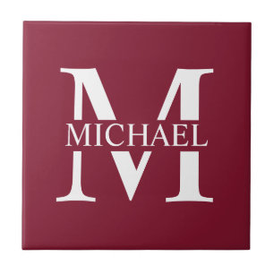 Personalisiertes Monogramm und Name Fliese