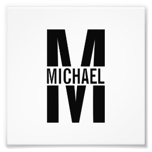 Personalisiertes Monogramm und Name Foto drucken