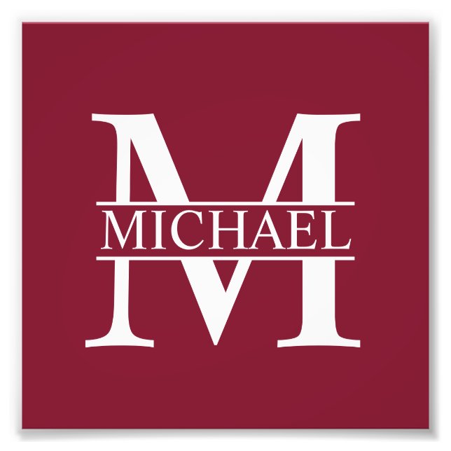 Personalisiertes Monogramm und Name Fotodruck (Vorne)