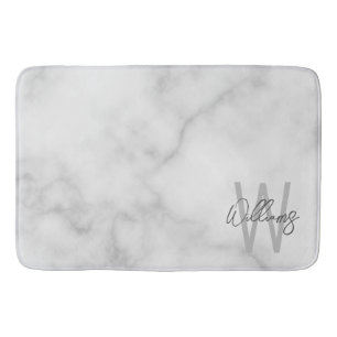 Personalisiertes Monogramm und Name für das weiße  Badematte