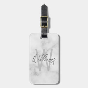 Personalisiertes Monogramm und Name für das weiße  Gepäckanhänger