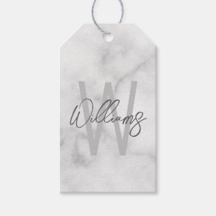 Personalisiertes Monogramm und Name für das weiße Geschenkanhänger
