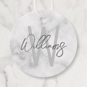 Personalisiertes Monogramm und Name für das weiße Geschenkanhänger