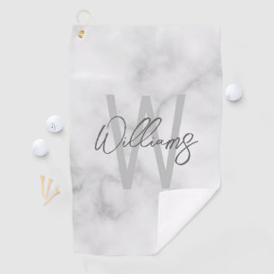 Personalisiertes Monogramm und Name für das weiße Golfhandtuch