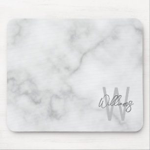 Personalisiertes Monogramm und Name für das weiße Mousepad