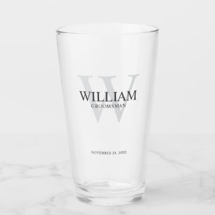 Personalisiertes Monogramm und Name für Trauzeugen Glas