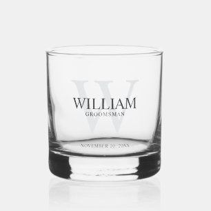 Personalisiertes Monogramm und Name für Trauzeugen Whiskyglas