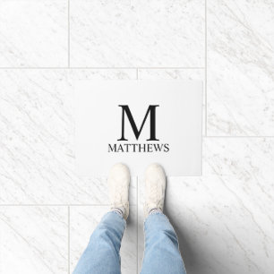 Personalisiertes Monogramm und Name Fußmatte