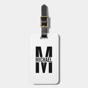 Personalisiertes Monogramm und Name Gepäckmarke Gepäckanhänger