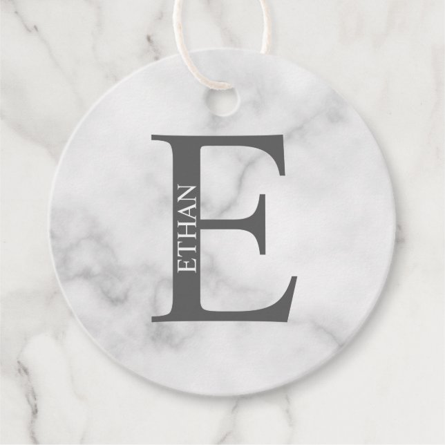 Personalisiertes Monogramm und Name Geschenkanhänger (Vorderseite)