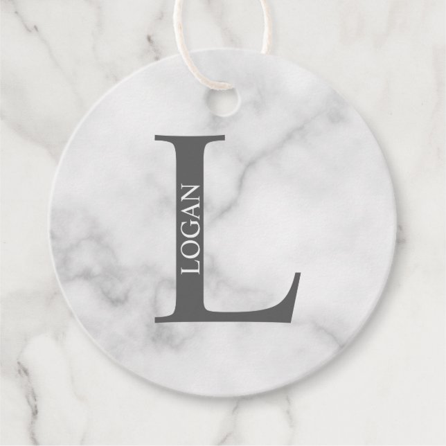 Personalisiertes Monogramm und Name Geschenkanhänger (Vorderseite)