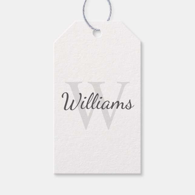 Personalisiertes Monogramm und Name Geschenkanhänger (Vorderseite)