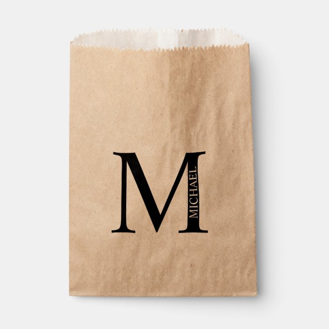 Personalisiertes Monogramm und Name Geschenktütchen (Vorderseite)