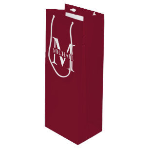 Personalisiertes Monogramm und Name Geschenktüte Für Weinflaschen