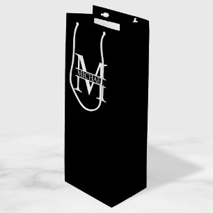 Personalisiertes Monogramm und Name Geschenktüte Für Weinflaschen