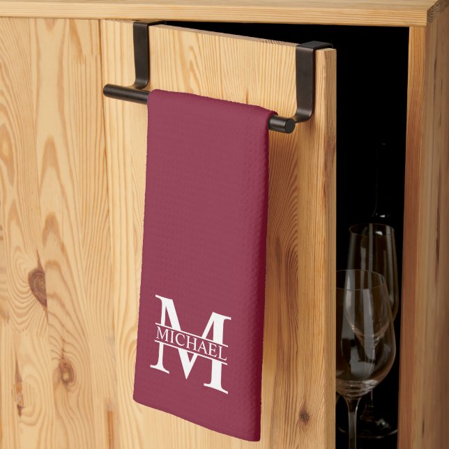 Personalisiertes Monogramm und Name Geschirrtuch (Drittel gefaltet)