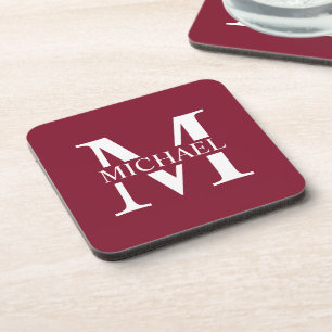 Personalisiertes Monogramm und Name Getränkeuntersetzer