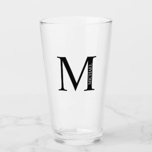 Personalisiertes Monogramm und Name Glas