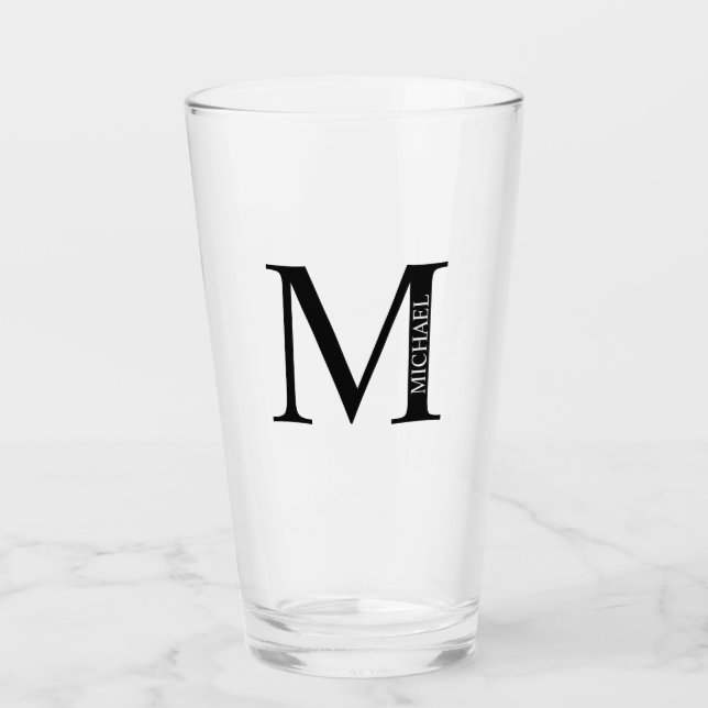 Personalisiertes Monogramm und Name Glas (Vorderseite)