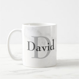 Personalisiertes Monogramm und Name im Marmorstil Kaffeetasse