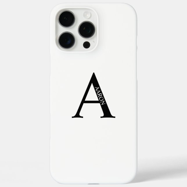 Personalisiertes Monogramm und Name iPhone 16 Pro Max Hülle (Rückseite)