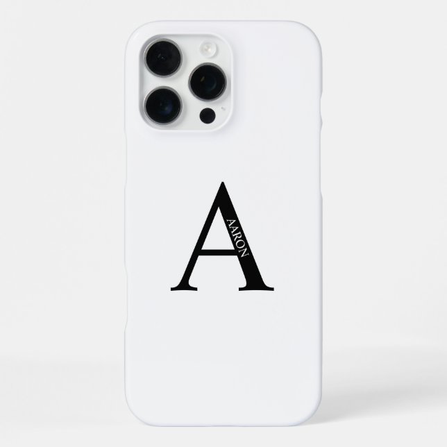 Personalisiertes Monogramm und Name iPhone 16 Pro Max Hülle (Rückseite)