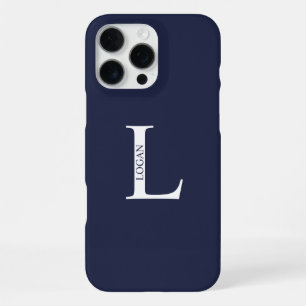 Personalisiertes Monogramm und Name iPhone 16 Pro Max Hülle