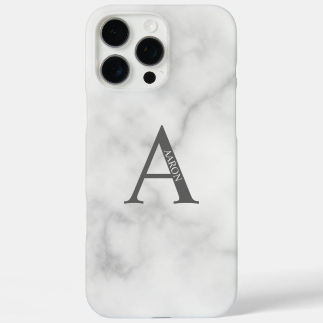 Personalisiertes Monogramm und Name iPhone 16 Pro Max Hülle (Rückseite)