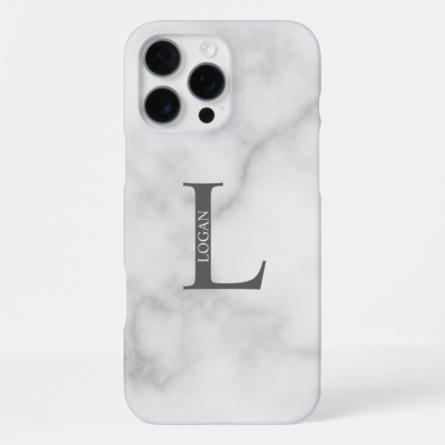 Personalisiertes Monogramm und Name iPhone 16 Pro Max Hülle (Rückseite)