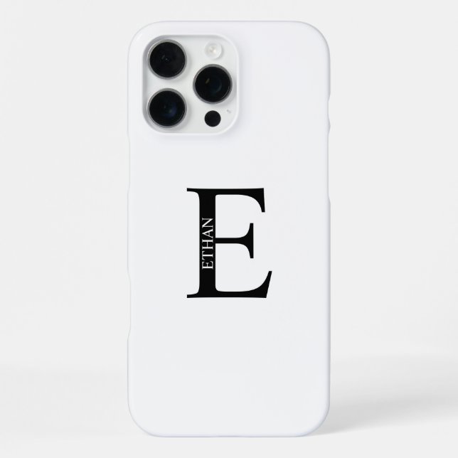Personalisiertes Monogramm und Name iPhone 16 Pro Max Hülle (Rückseite)