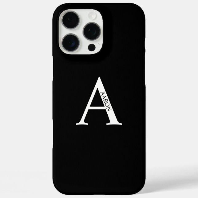 Personalisiertes Monogramm und Name iPhone 16 Pro Max Hülle (Rückseite)