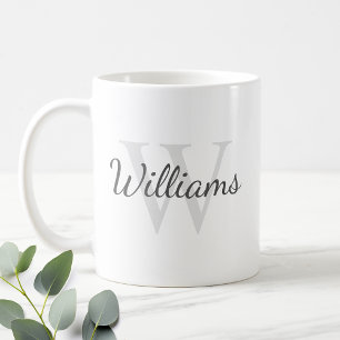 Personalisiertes Monogramm und Name Kaffeetasse
