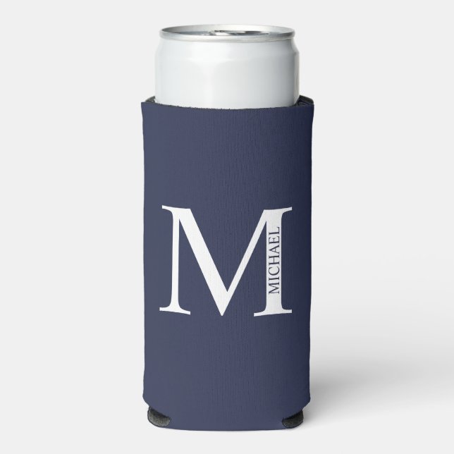 Personalisiertes Monogramm und Name kann gefärbt w Selters Dosenkühler (Seltzer Vorderseite)