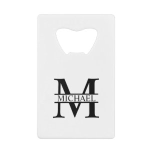 Personalisiertes Monogramm und Name Kreditkarten Flaschenöffner
