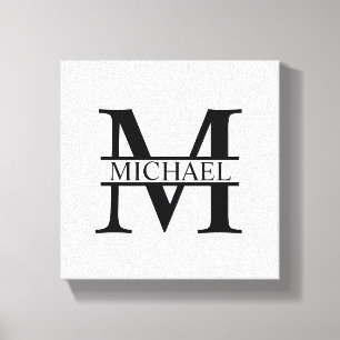 Personalisiertes Monogramm und Name Leinwanddruck