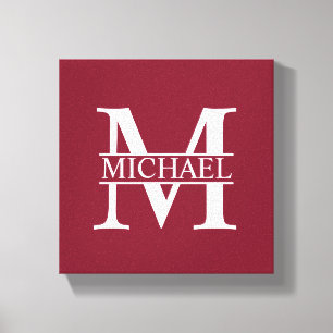 Personalisiertes Monogramm und Name Leinwanddruck