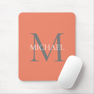 Personalisiertes Monogramm und Name Light Pink Mousepad