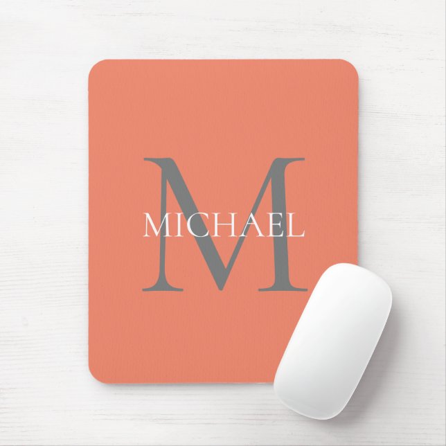 Personalisiertes Monogramm und Name Light Pink Mousepad (Mit Mouse)