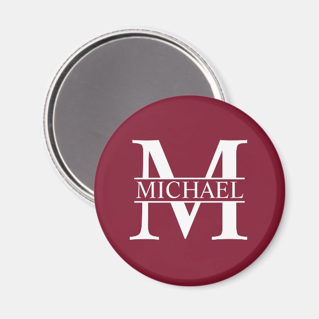 Personalisiertes Monogramm und Name Magnet (Vorderseite/Rückseite)