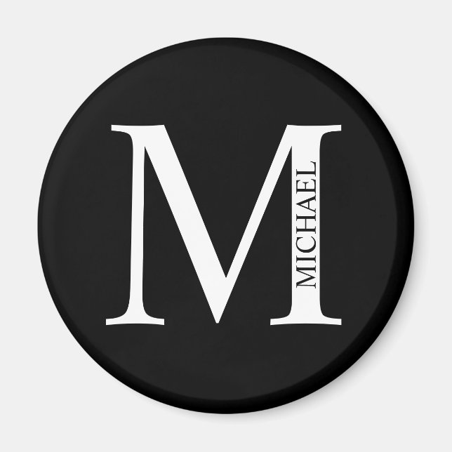 Personalisiertes Monogramm und Name-Magnet Magnet (Vorne)