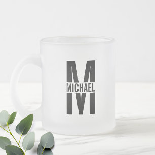 Personalisiertes Monogramm und Name Mattiertes Gla Mattglastasse