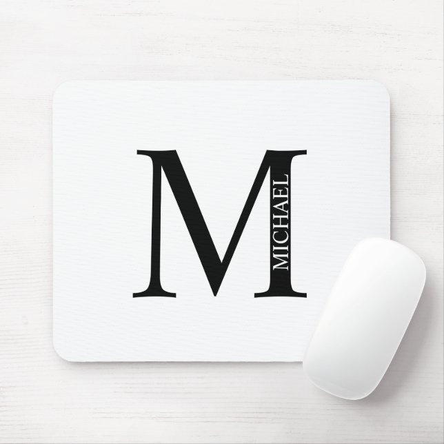 Personalisiertes Monogramm und Name Maus-Pad Mousepad (Mit Mouse)