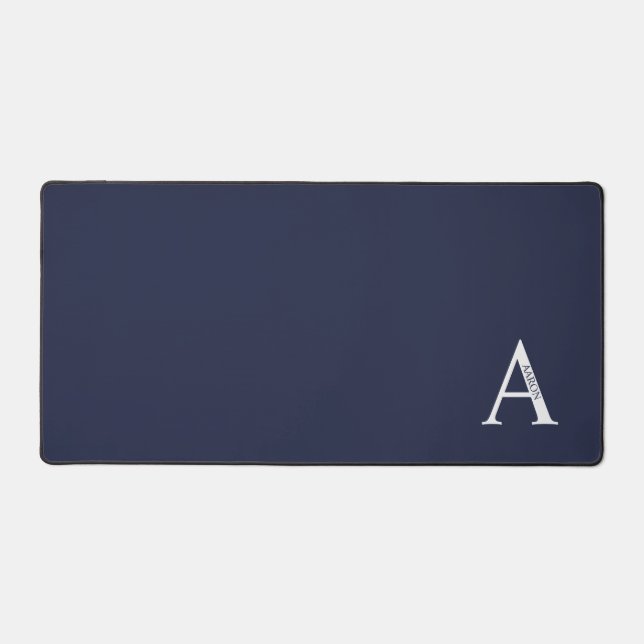 Personalisiertes Monogramm und Name Maus-Pad Schreibtischunterlage (Vorderseite)