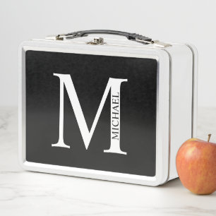 Personalisiertes Monogramm und Name Metal Lunch Bo Metall Brotdose